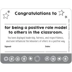 Really Good Stuff® Be A Role Model Tracking Punch Cards - 24 Pack -Children School Supplies S723338 3