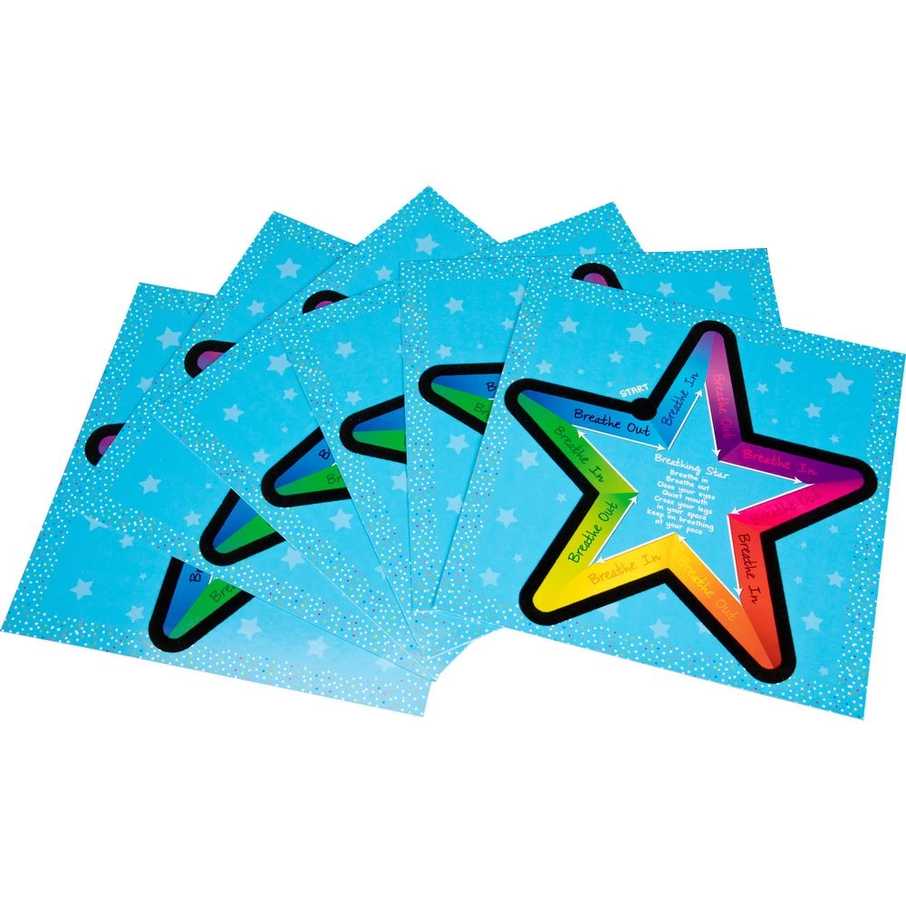 Really Good Stuff® Sensory Breathing Star Calming Tactile Cards - Set Of 6 1 Really Good Stuff® Sensory Breathing Star Calming Tactile Cards - Set Of 6