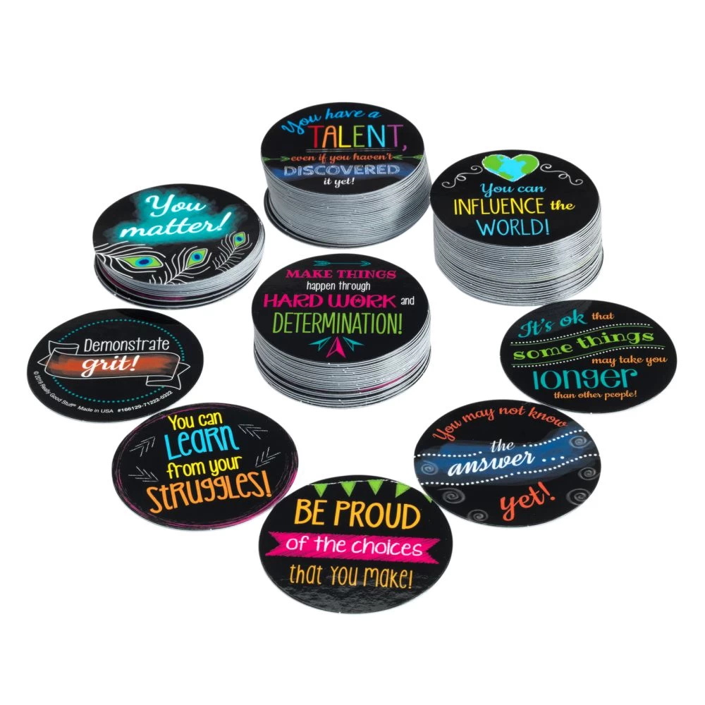 Really Good Stuff® Positive Affirmation Chips - Set Of 100 In 50 Unique Designs And Sayings 1 Really Good Stuff® Positive Affirmation Chips - Set Of 100 In 50 Unique Designs And Sayings