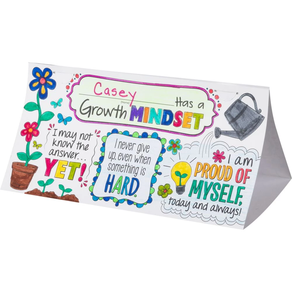 Really Good Stuff® Ready-To-Decorate® Growth Mindset Desktop Tents - Set Of 24 1 Really Good Stuff® Ready-To-Decorate® Growth Mindset Desktop Tents - Set Of 24
