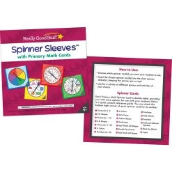 Spinner Sleeves With Primary Math Cards! 12 Spinner Sleeves With Primary Math Cards! -Children School Supplies S728477 1