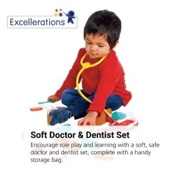 Excellerations® My First Soft Doctor And Dentist Set - 13 Pieces With Storage Bag -Children School Supplies S731645 1