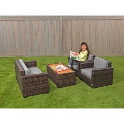 Excellerations® Outdoor Wicker Furniture 4-Piece Set (Preschool Height) -Children School Supplies S736627 1