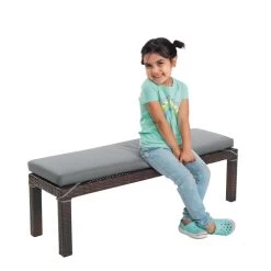 Excellerations® Outdoor Wicker Bench (Preschool Height) -Children School Supplies S739382 2