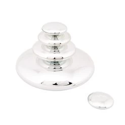 Mirrored Stacking Pebbles Silver - 20 Pack