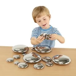 Mirrored Stacking Pebbles Silver - 20 Pack 7 Mirrored Stacking Pebbles Silver - 20 Pack -Children School Supplies S770248 1