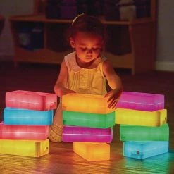 Light Up Construction Bricks - Set Of 12 -Children School Supplies S776123 2