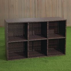 Excellerations® Indoor-Outdoor Wicker-Look Storage Shelf With 6 Cubbies -Children School Supplies S779298 1