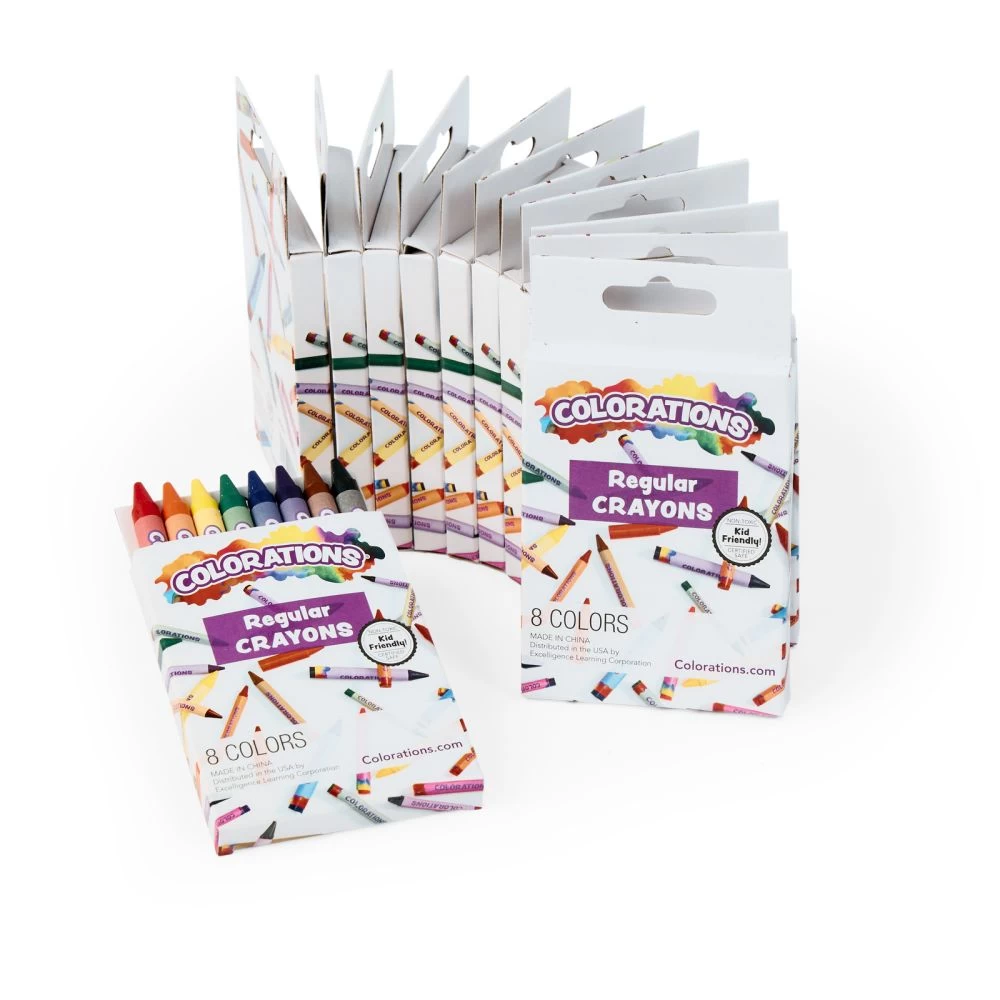 Colorations® Regular Crayons, 12 Packs, Each 8 Colors 1 Colorations® Regular Crayons, 12 Packs, Each 8 Colors