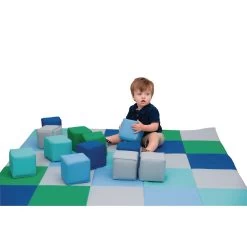 Patchwork Mat And Baby Blocks Set, Contemporary -Children School Supplies S783802 1