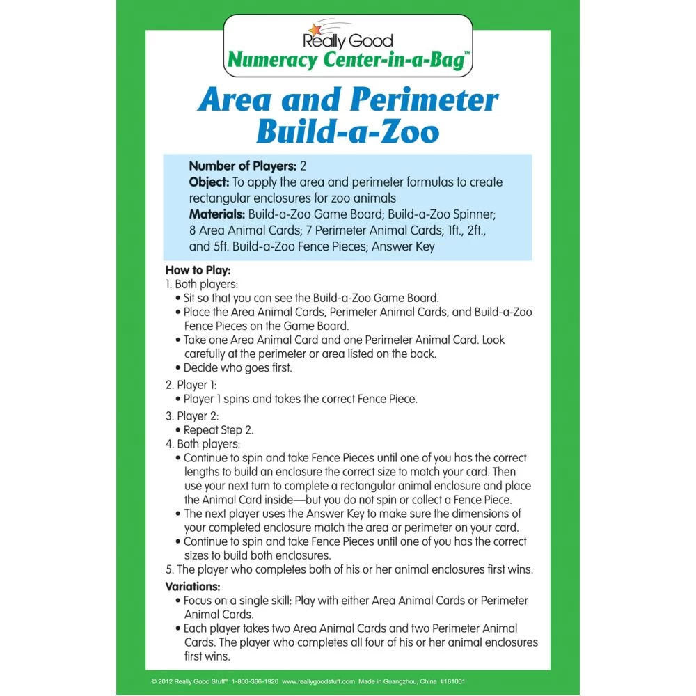 Area And Perimeter Build-A-Zoo Numeracy Center™ - 1 Numeracy Center 6 Area And Perimeter Build-A-Zoo Numeracy Center™ - 1 Numeracy Center - Image 6