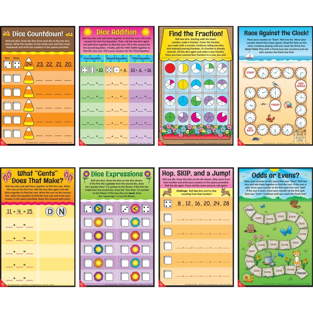 Seasonal Math Mats Dice Games - 16 Mats 3 Seasonal Math Mats Dice Games - 16 Mats - Image 3