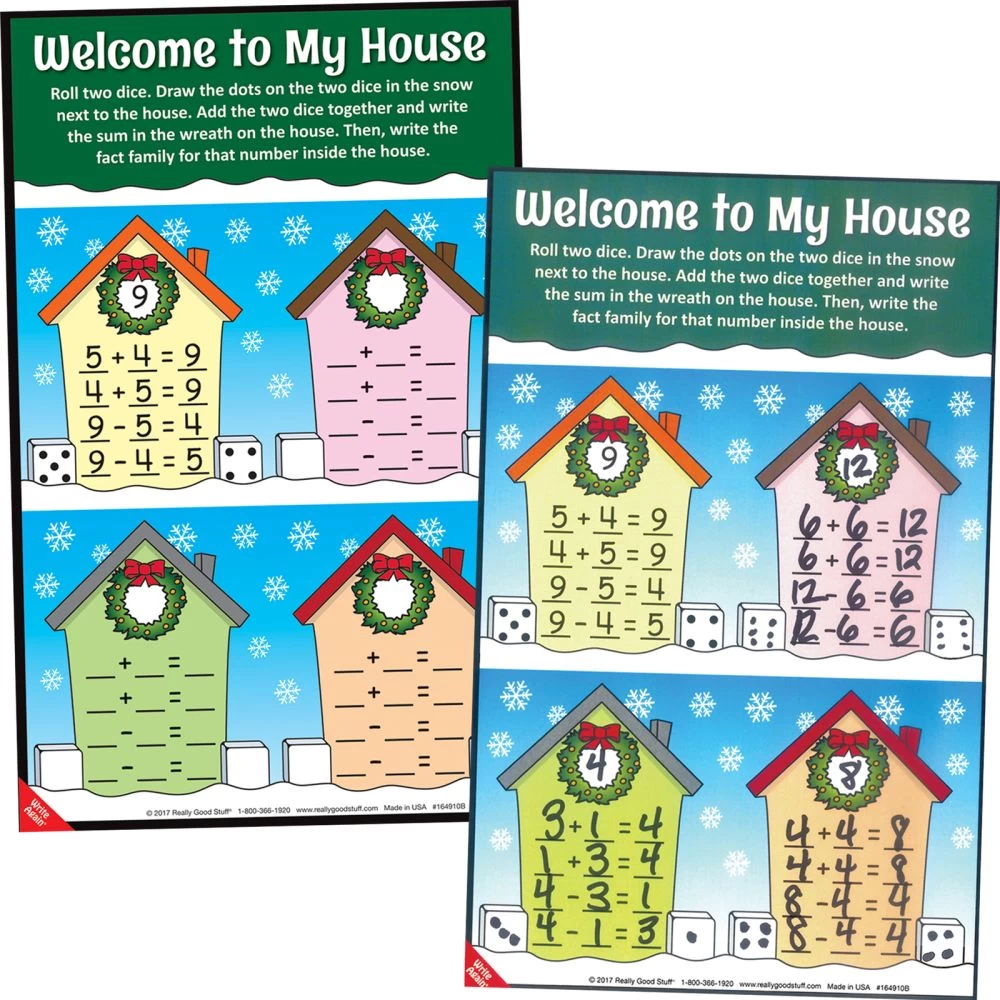 Seasonal Math Mats Dice Games - 16 Mats 4 Seasonal Math Mats Dice Games - 16 Mats - Image 4