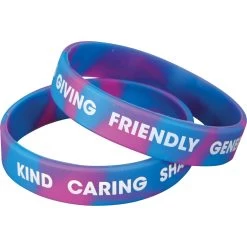 Really Good Stuff® Positive Words Silicone Bracelets - 24 Bracelets