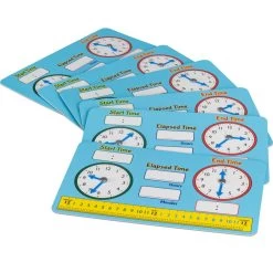 Dry Erase Elapsed Time Practice Boards - 6 Boards -Children School Supplies S811513 2
