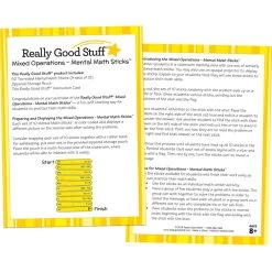 Really Good Stuff® Mixed Operations - Mental Math Sticks™ - 5 Puzzles -Children School Supplies S811525 1