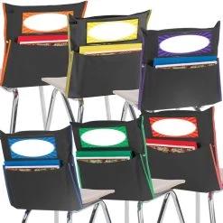 Grouping Chair Pockets Black - 12 Pack - 6 Group Colors