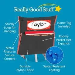 Grouping Chair Pockets Black - 12 Pack - 6 Group Colors -Children School Supplies S811658 2