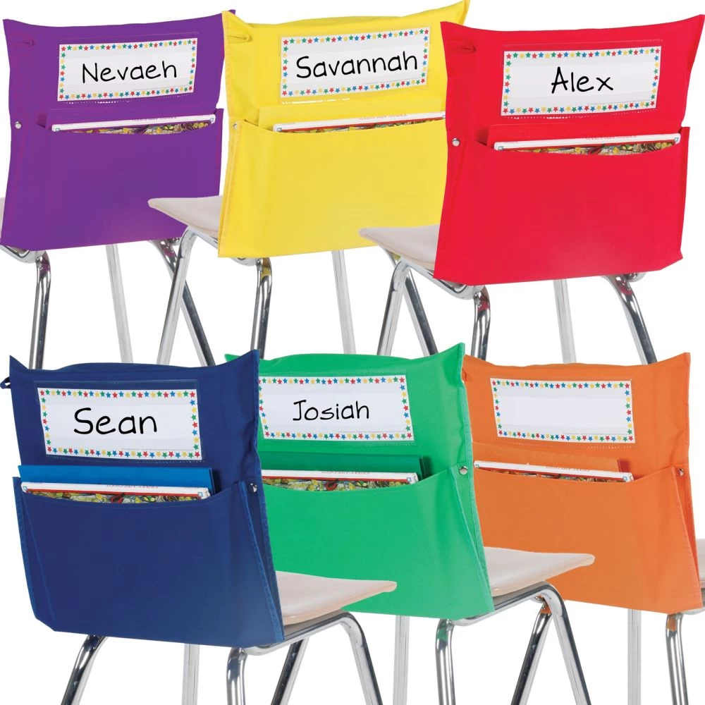 Grouping Chair Pockets -24 Pack - 6 Group Colors 1 Grouping Chair Pockets -24 Pack - 6 Group Colors