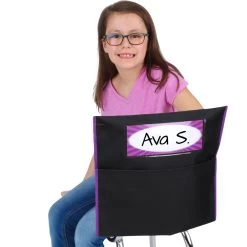 Grouping Chair Pockets Black - 24 Pack - 6 Group Colors -Children School Supplies S811684 2