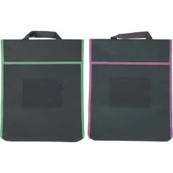 Store More® Large Book Pouches And Labels - Black With Neon Trim - Set Of 12 -Children School Supplies S811831 2