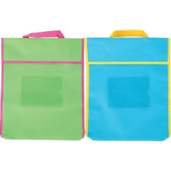 Store More® Large Book Pouches And Labels - Neon Colors - Set Of 12 -Children School Supplies S811840 1