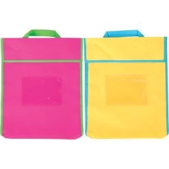 Store More® Large Book Pouches And Labels - Neon Colors - Set Of 12 -Children School Supplies S811840 2