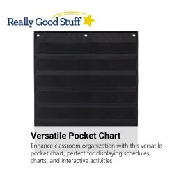 Medium Rectangle Pocket Chart Black - 1 Pocket Chart -Children School Supplies S811889 1