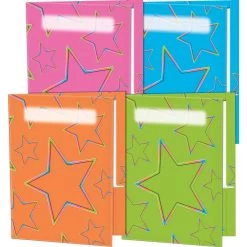 Neon Pop 2-Pocket Folders - Set Of 12 - 4 Colors