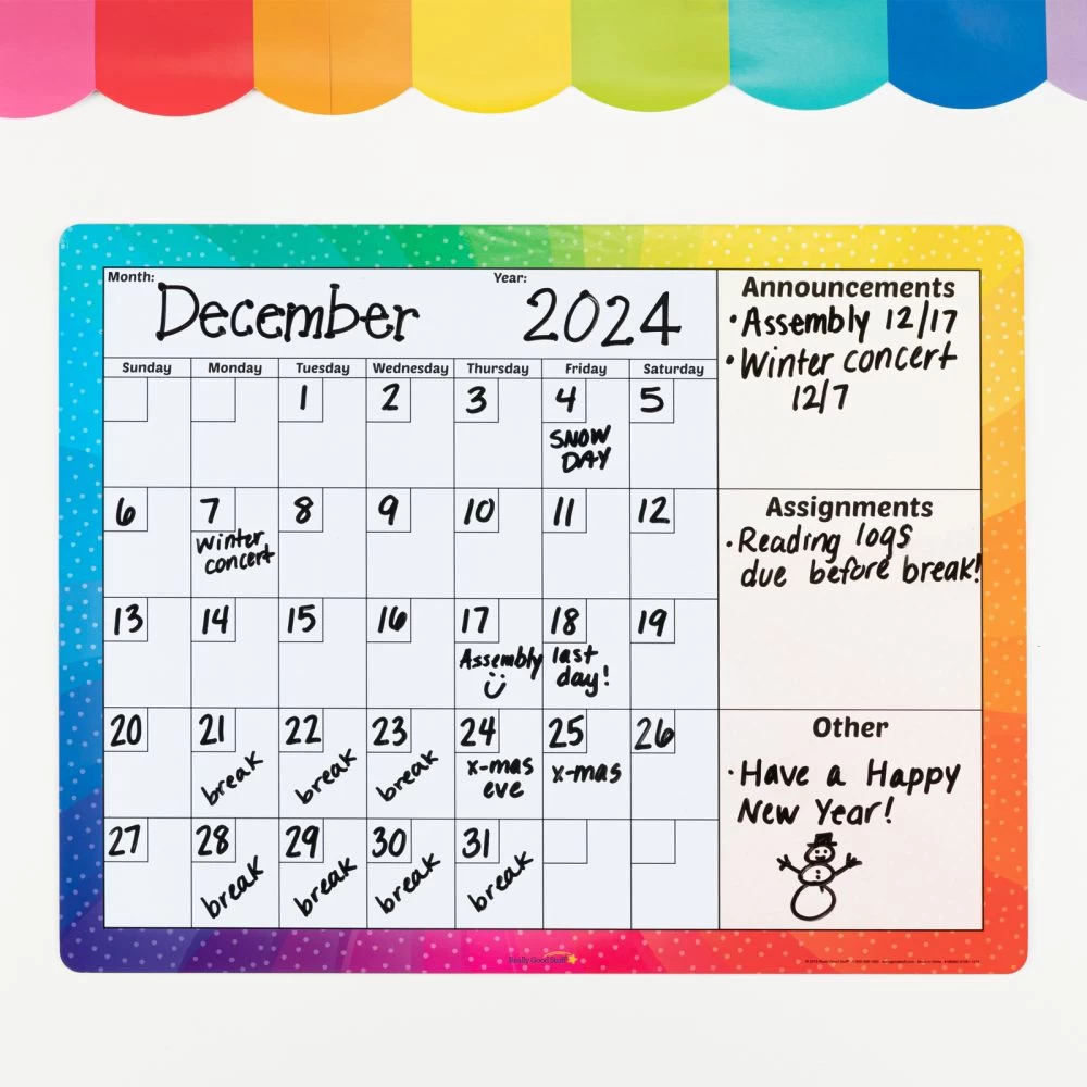 Really Good Stuff® Magnetic Dry Erase Calendar - 1 Calendar 1 Really Good Stuff® Magnetic Dry Erase Calendar - 1 Calendar