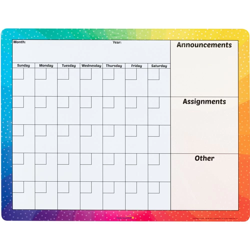 Really Good Stuff® Magnetic Dry Erase Calendar - 1 Calendar 3 Really Good Stuff® Magnetic Dry Erase Calendar - 1 Calendar - Image 3