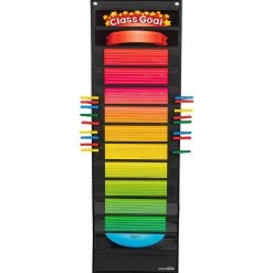 Goal Thermometer Pocket Chart Cards And Clothespins Kit - 1 Pocket Chart, 14 Cards, 36 Clothespins -Children School Supplies S812077 4