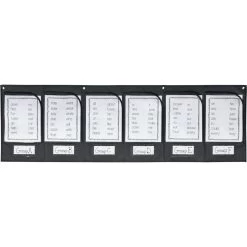 Wall Pockets With Labels - 1 Pocket Chart, 12 Cards
