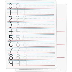 Numbers And Shapes, Non-Magnetic, 2-Sided Dry Erase Boards Set Of 6 7 Numbers And Shapes, Non-Magnetic, 2-Sided Dry Erase Boards Set Of 6 -Children School Supplies S812092 1