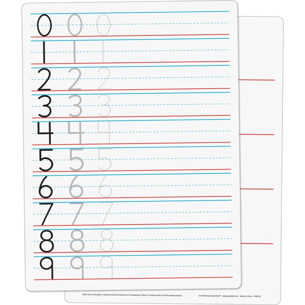 Numbers And Shapes, Non-Magnetic, 2-Sided Dry Erase Boards Set Of 6 3 Numbers And Shapes, Non-Magnetic, 2-Sided Dry Erase Boards Set Of 6 - Image 3