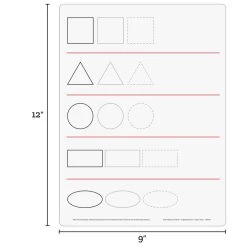 Numbers And Shapes, Non-Magnetic, 2-Sided Dry Erase Boards Set Of 6 8 Numbers And Shapes, Non-Magnetic, 2-Sided Dry Erase Boards Set Of 6 -Children School Supplies S812092 2