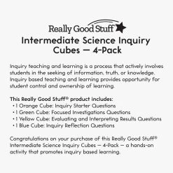 Intermediate Science Inquiry Cubes - 4-Pack 10 Intermediate Science Inquiry Cubes - 4-Pack -Children School Supplies S812326 3