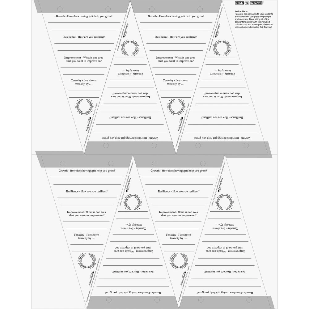 Ready-To-Decorate Got GRIT? Pennants 24 Pack 5 Ready-To-Decorate Got GRIT? Pennants 24 Pack - Image 5