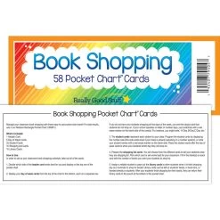 Book Shopping Pocket Chart Cards - 58 Cards -Children School Supplies S812647 3