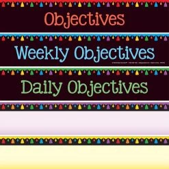 Daily Objectives Pocket Chart And Cards - 1 Pocket Chart, 38 Cards -Children School Supplies S812698 2