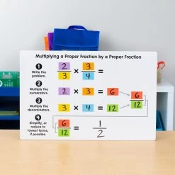 Teacher Demonstration Multiplying Proper Fractions Dry Erase Board - 1 Board