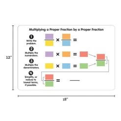 Teacher Demonstration Multiplying Proper Fractions Dry Erase Board - 1 Board -Children School Supplies S812860 1