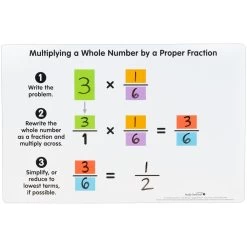 Teacher Demonstration Multiplying Proper Fractions Dry Erase Board - 1 Board -Children School Supplies S812860 2
