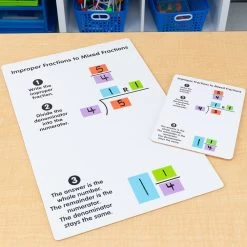 Teacher Demonstration Improper And Mixed Fractions Dry Erase Board - 1 Board