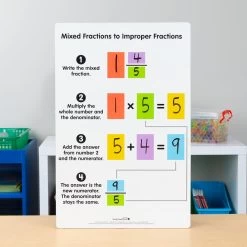 Teacher Demonstration Improper And Mixed Fractions Dry Erase Board - 1 Board -Children School Supplies S812901 1