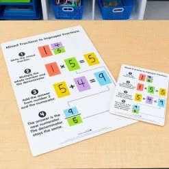 Teacher Demonstration Improper And Mixed Fractions Dry Erase Board - 1 Board -Children School Supplies S812901 2