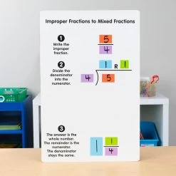 Teacher Demonstration Improper And Mixed Fractions Dry Erase Board - 1 Board -Children School Supplies S812901 3