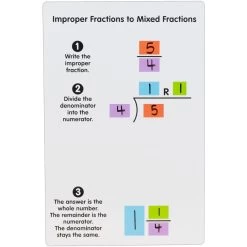 Teacher Demonstration Improper And Mixed Fractions Dry Erase Board - 1 Board -Children School Supplies S812901 4