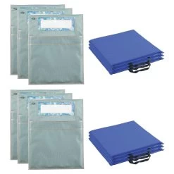 Store More® Dual Storage Deep Pocket Chair Pocket With Sit Upon- Calm And Cool Colors - Set Of 6