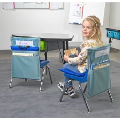 Store More® Dual Storage Deep Pocket Chair Pocket With Sit Upon- Calm And Cool Colors - Set Of 6 -Children School Supplies S812980 4